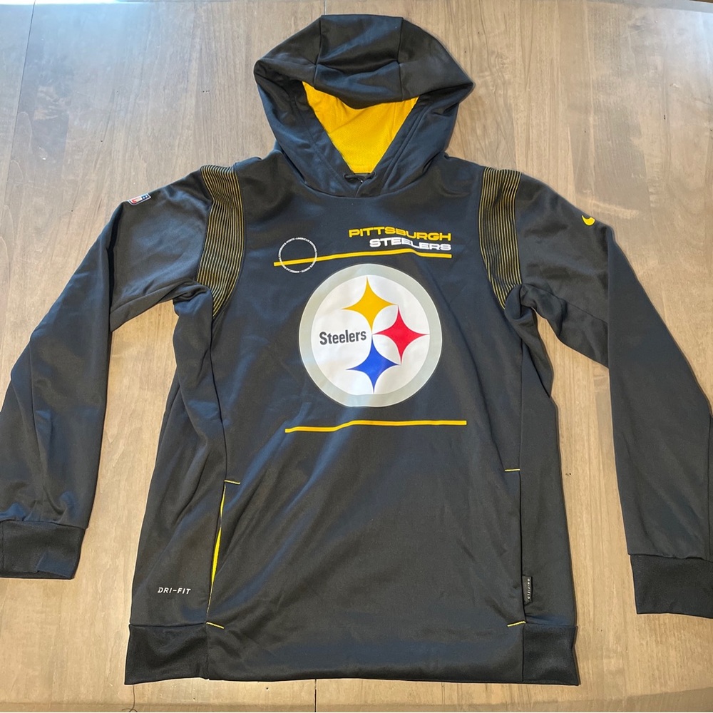 Men’s Pittsburgh Steelers Nike Sideline Logo Pullover Hoodie Black Sz. Med.